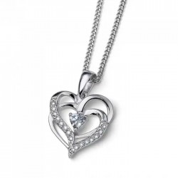 Collar Doble Corazón Plata 925