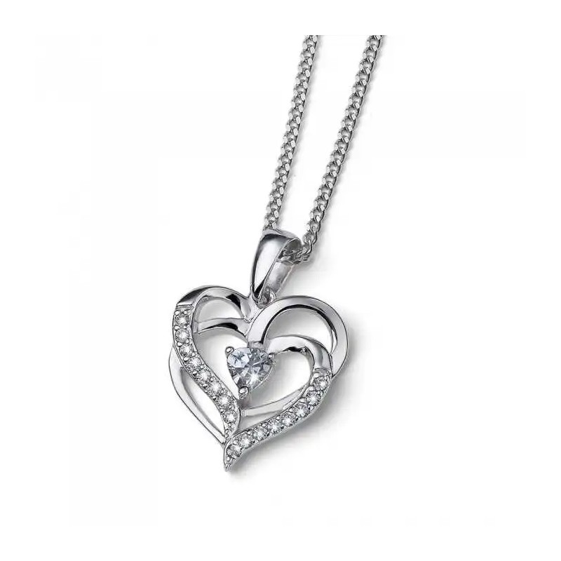 Collar Doble Corazón Plata 925