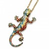 Collar Lagarto Multicolor Dorado Grande