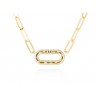 Collar Choker en plata dorada con circonitas