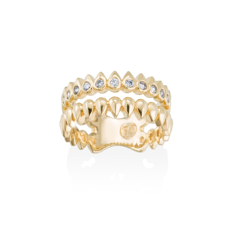 Anillo Punk Plata Dorada