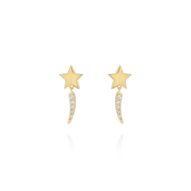 Pendientes Comette en Plata Dorada