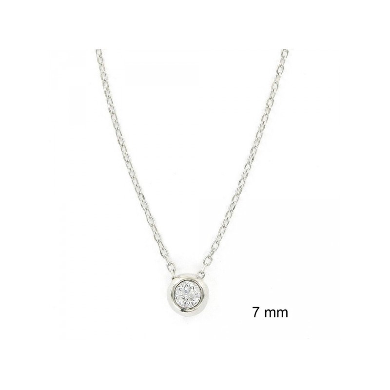 COLLAR CHATÓN 7MM CIRCONITA PLATA 925