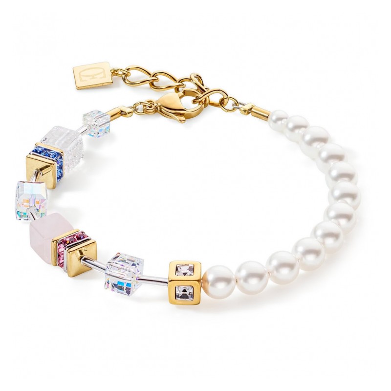 PULSERA COEUR DE LION GEOCUBE® PRECIOUS FUSION PEARLS MULTICOLOUR PASTEL 5086/30-1522