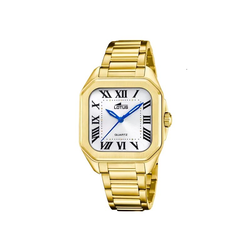 RELOJ LOTUS SQUARE SERIES 18970/1 BLANCO CORREA DE ACERO INOXIDABLE 316L, UNISEX