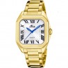 RELOJ LOTUS SQUARE SERIES 18970/1 BLANCO CORREA DE ACERO INOXIDABLE 316L, UNISEX