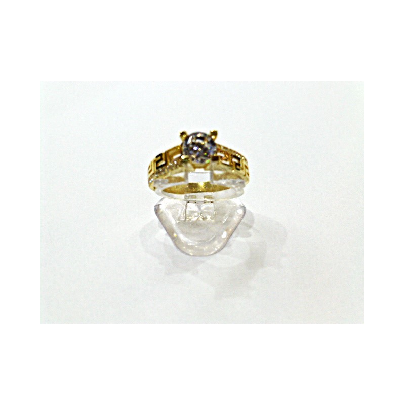ANILLO SOLITARIO GRECA 18KT (750)