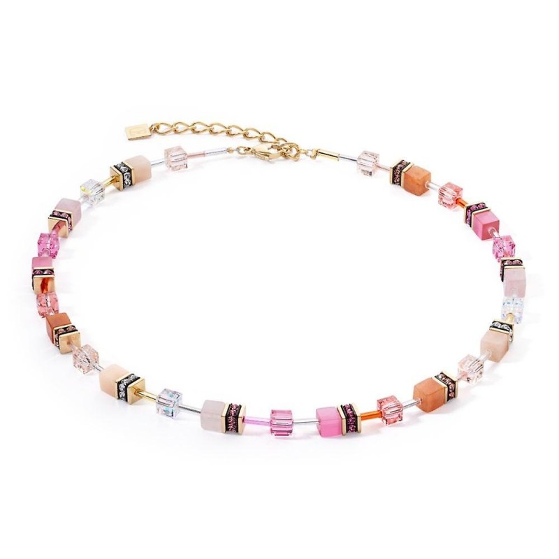 Collar Coeur de Lion GeoCUBE® Iconic Precious rosa-naranja