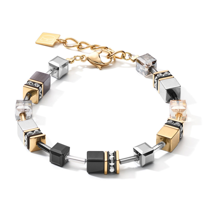 PULSERA COEUR DE LION, DORADO, GRIS, NEGRO 2839/30-1216