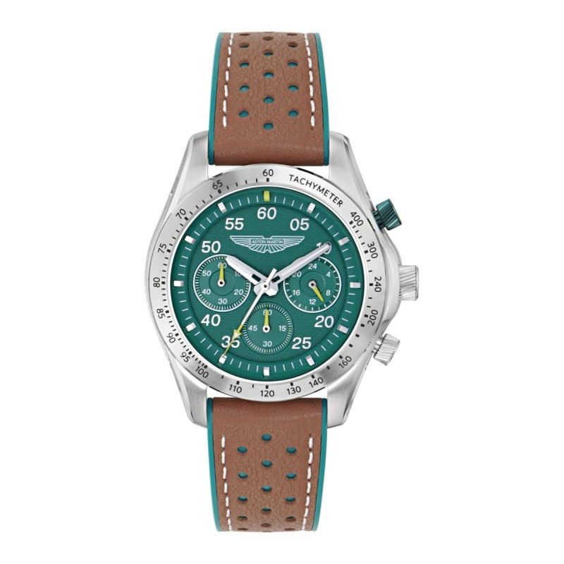 RELOJ ASTON MARTIN F1 PLATEADO, VERDE Y MARRÓN CRONÓGRAFO HOMBRE MTRS1F501