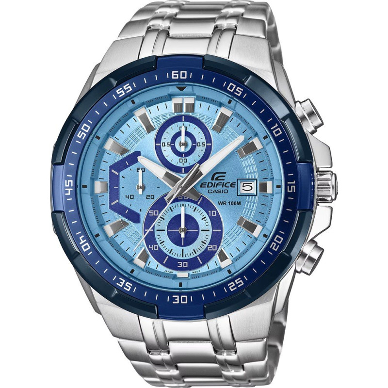 RELOJ CASIO EDIFICE HOMBRE, EFR-539DE-2AV CRONÓGRAFO PLATEADO AZUL