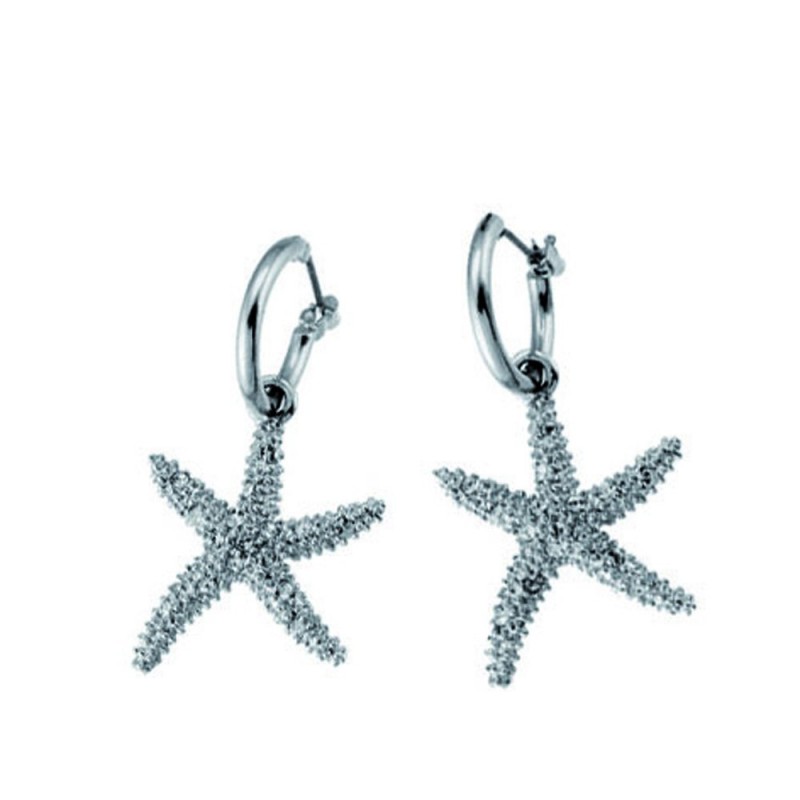 Pendientes Starfish rodio cristal