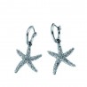 Pendientes Starfish rodio cristal
