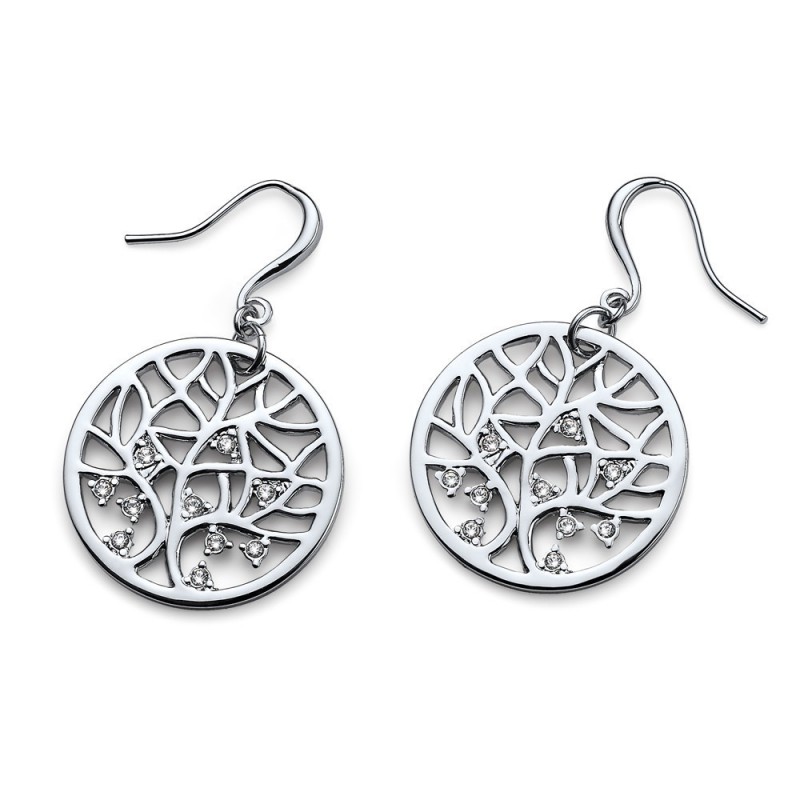 Pendientes Life rodio cristal